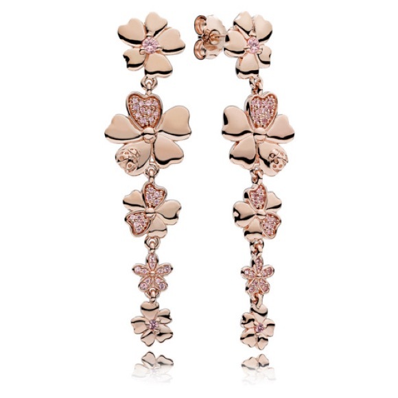 Retired Wildflower Rose Gold Pandora Set - Picture 1 of 10